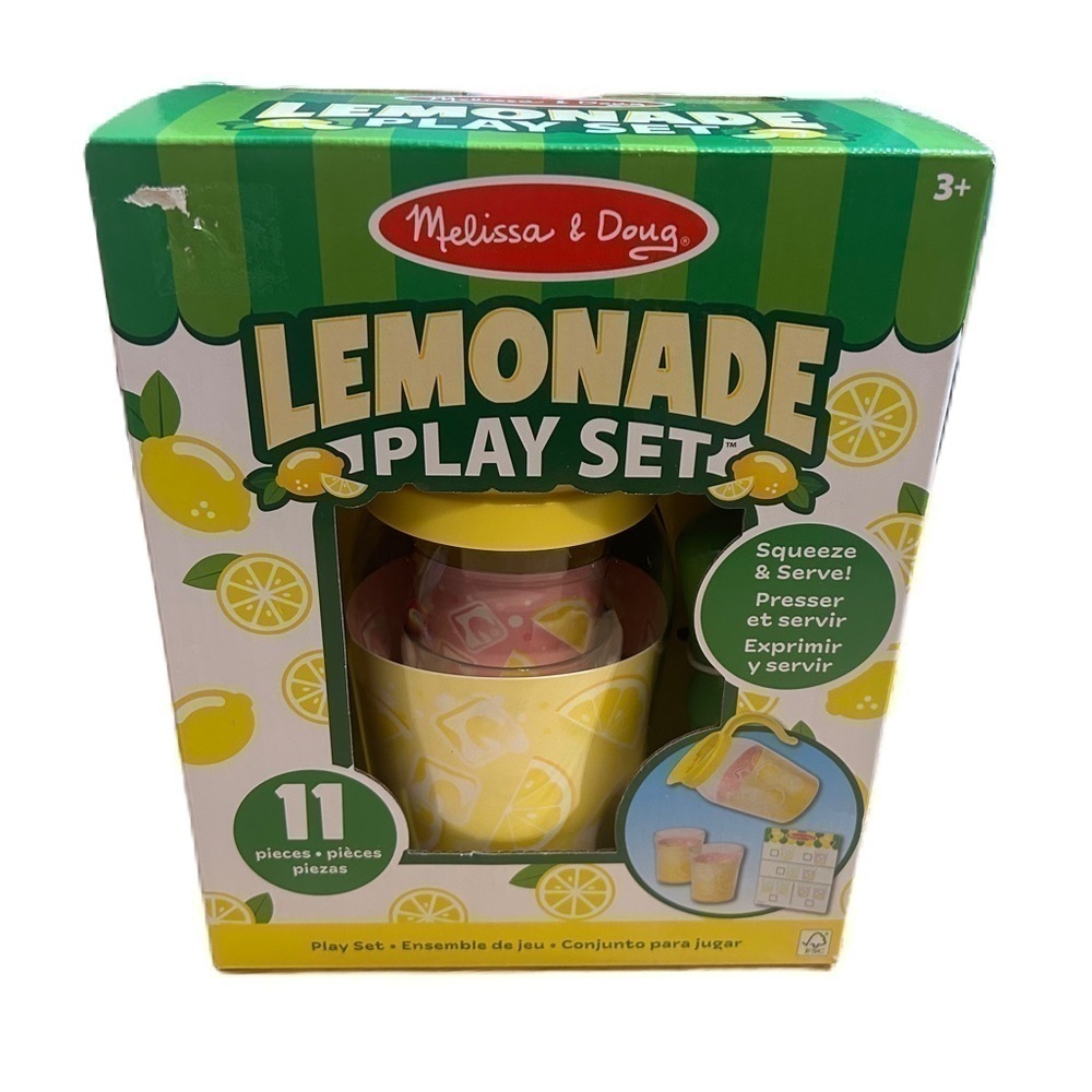 Melissa & Doug Lemonade Stand NEW Play Set 11 Pieces Squeeze & Serve